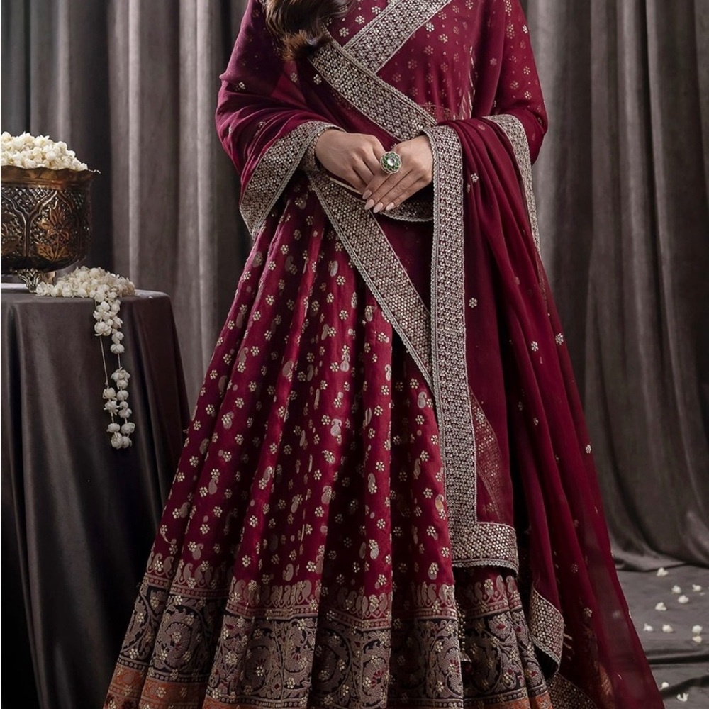 Red Long Sleeve Wedding Guest Salwar